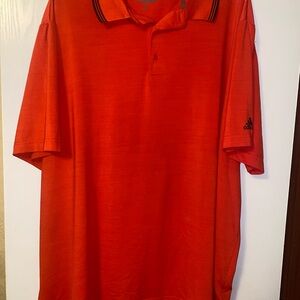 Adidas Men's Bright Red Polo with Black Accents